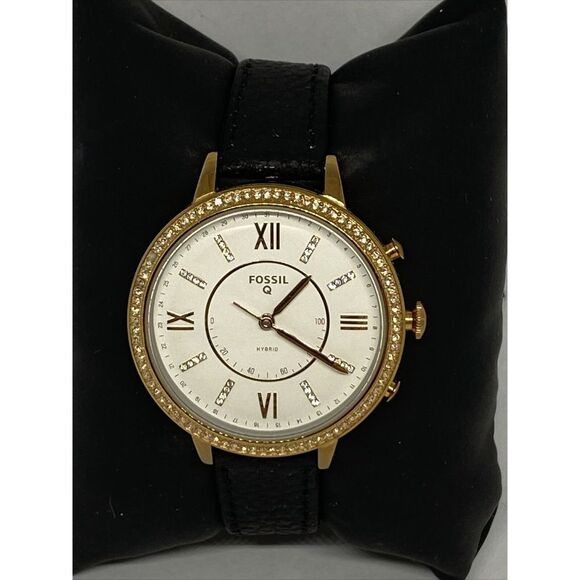 Fossil FTW5010 Women's Black Leather White Analog Dial Hybrid Smartwatch XX761 - Picture 3 of 12